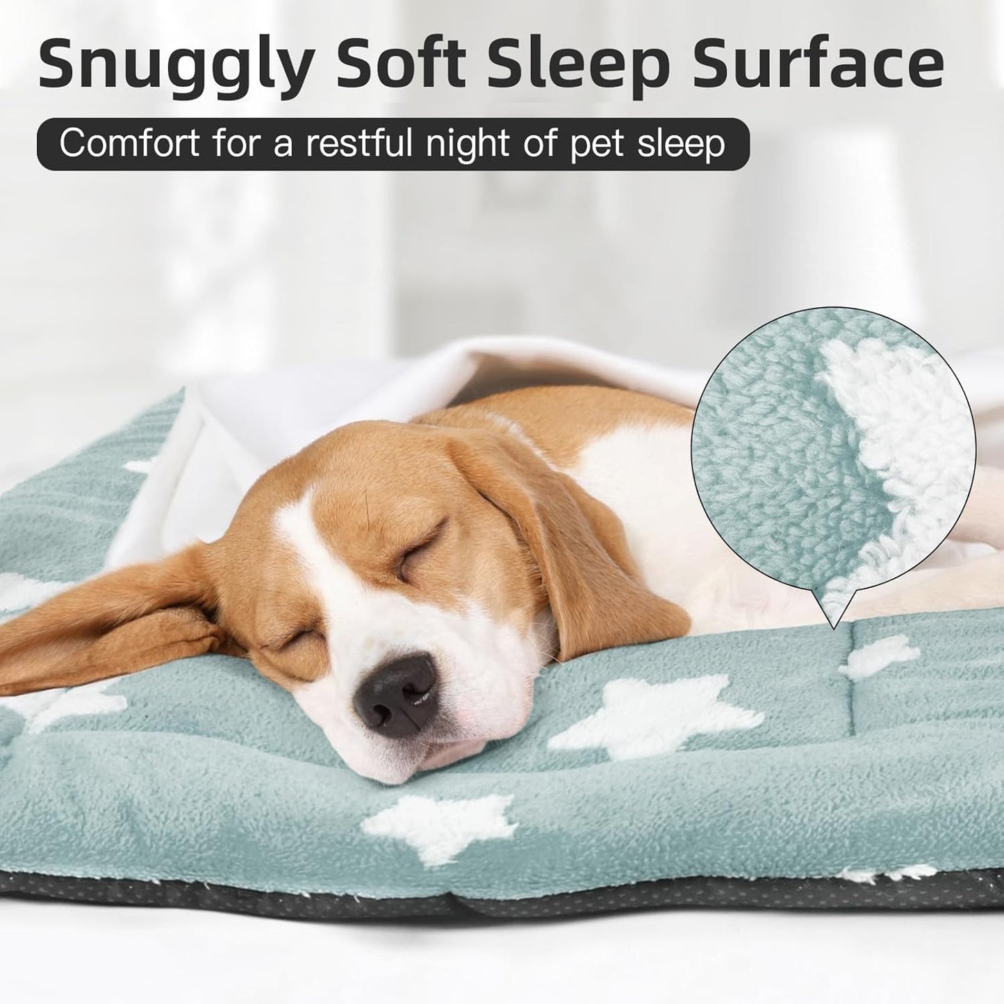 Mora Pets Dog Crate Pad Kennel Bed Crate Mat for Small Dogs Washable Cute Star Pet Bed for Dog Cage Ultra Soft Flat Puppy Cat Kitten Pillow Cushion for Sleeping Anti-Slip Blue 24 x 18 - Pet Explorer