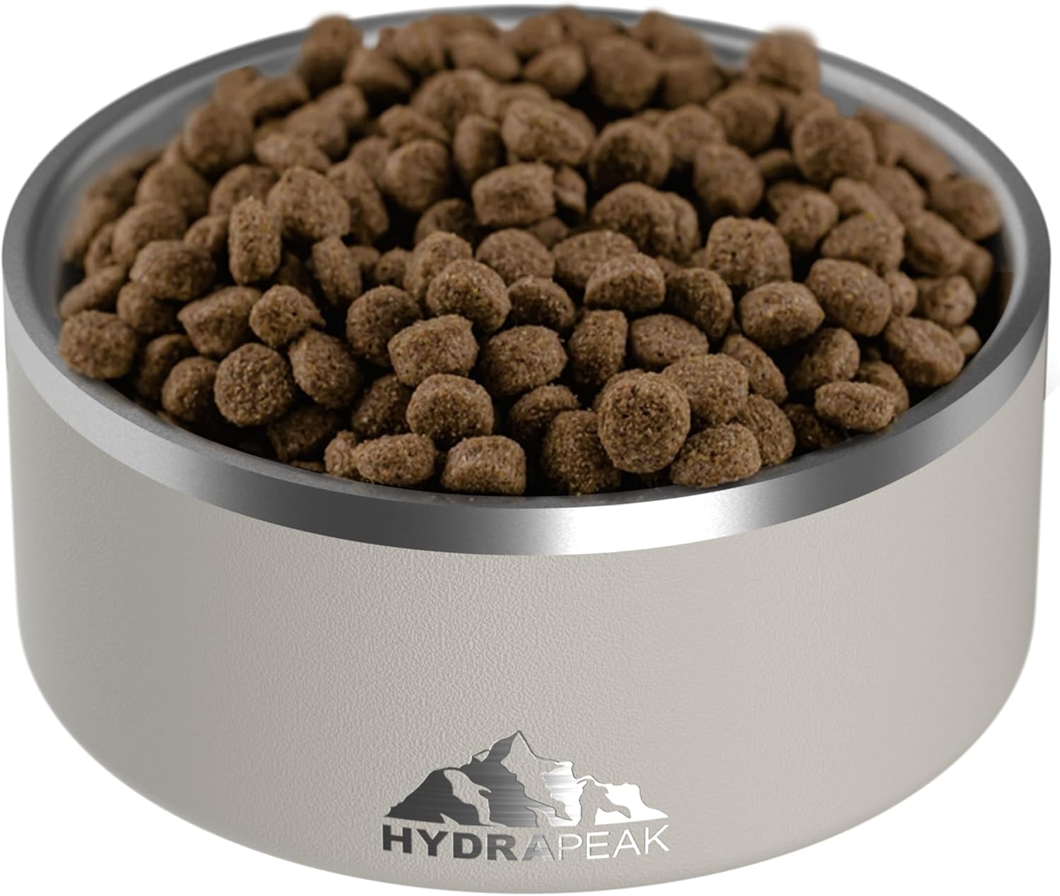 Hydrapeak Dog Bowl; Non Slip Stainless Steel; Water and Food Dish; Large Sized and Small Dogs; 32oz 64oz; Multiple Sizes | 8 Cup | Stone - Pet Explorer