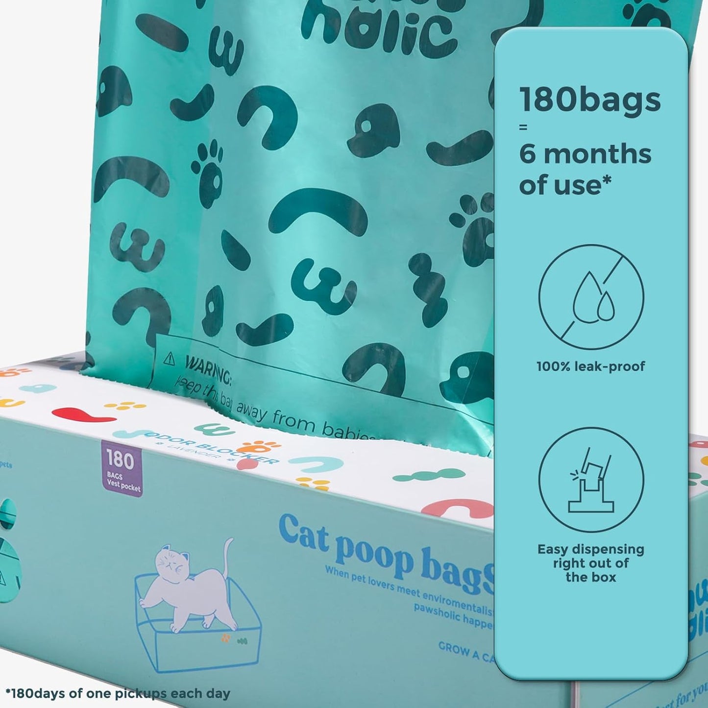 Cat Litter Bags Biodegradable 100% Leak-Proof Cat Poop Bags with Handle, 360 Counts, Cornstarch Based Extra Thick, Easy Tie Pet Waste Pick Up Bag (Lavender Scented) - Pet Explorer