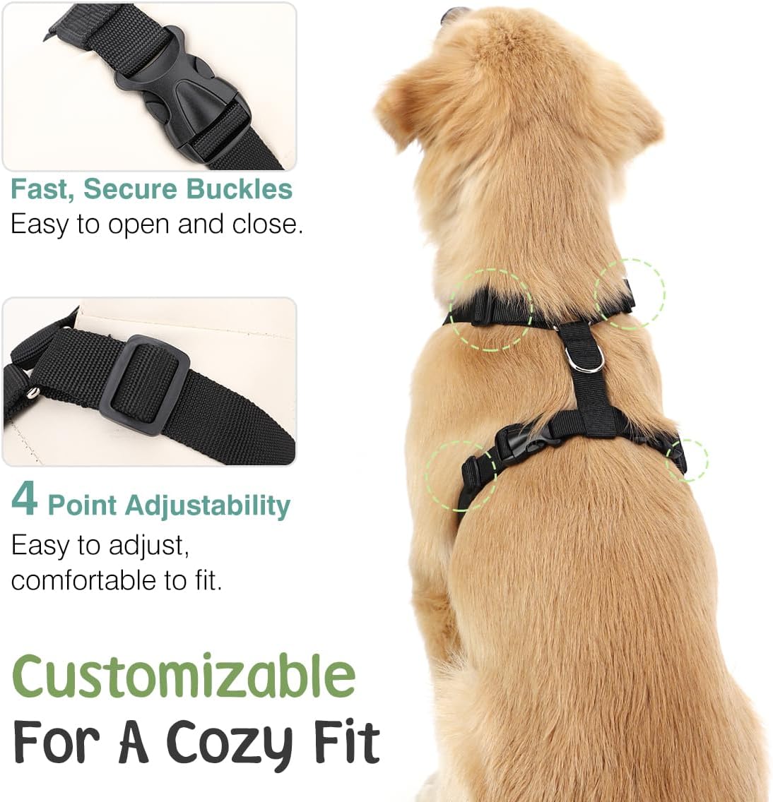 Dog Seat Belt, Safety Vest Dog Car Harness with Adjustable Buckle Dog Seat Belt for Vehicle Nylon Pet Safety Seat Belts Heavy Duty(M, Pink) - Pet Explorer