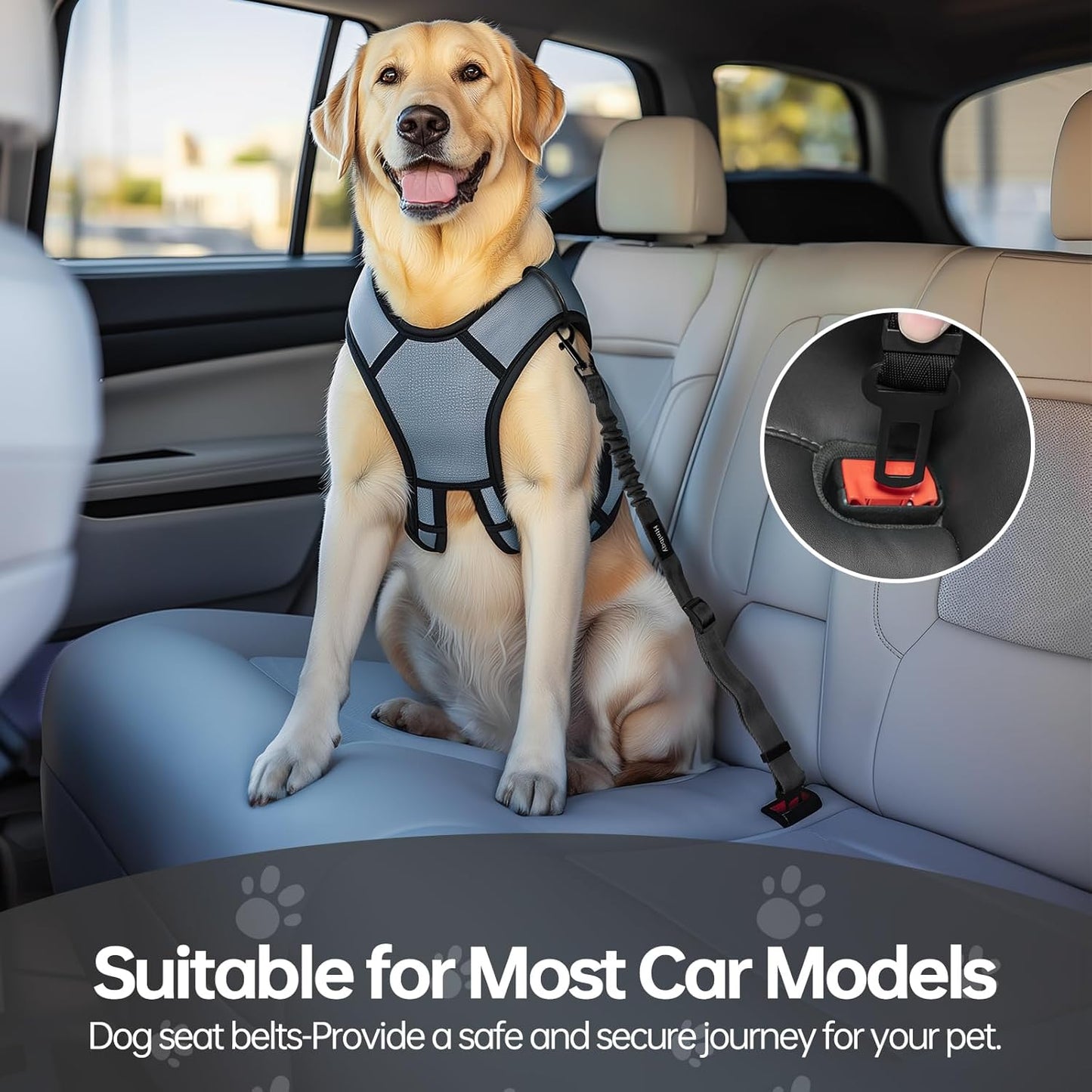 Thickened Dog Seat Belt for Car, 3 Pack Set Retractable Dog Car Leash Adjustable Dog Seat Belt for Vehicle Nylon Pet Safety Seat Belts Heavy Duty & Elastic,Seat Belt for Large Dogs in Car, Black - Pet Explorer