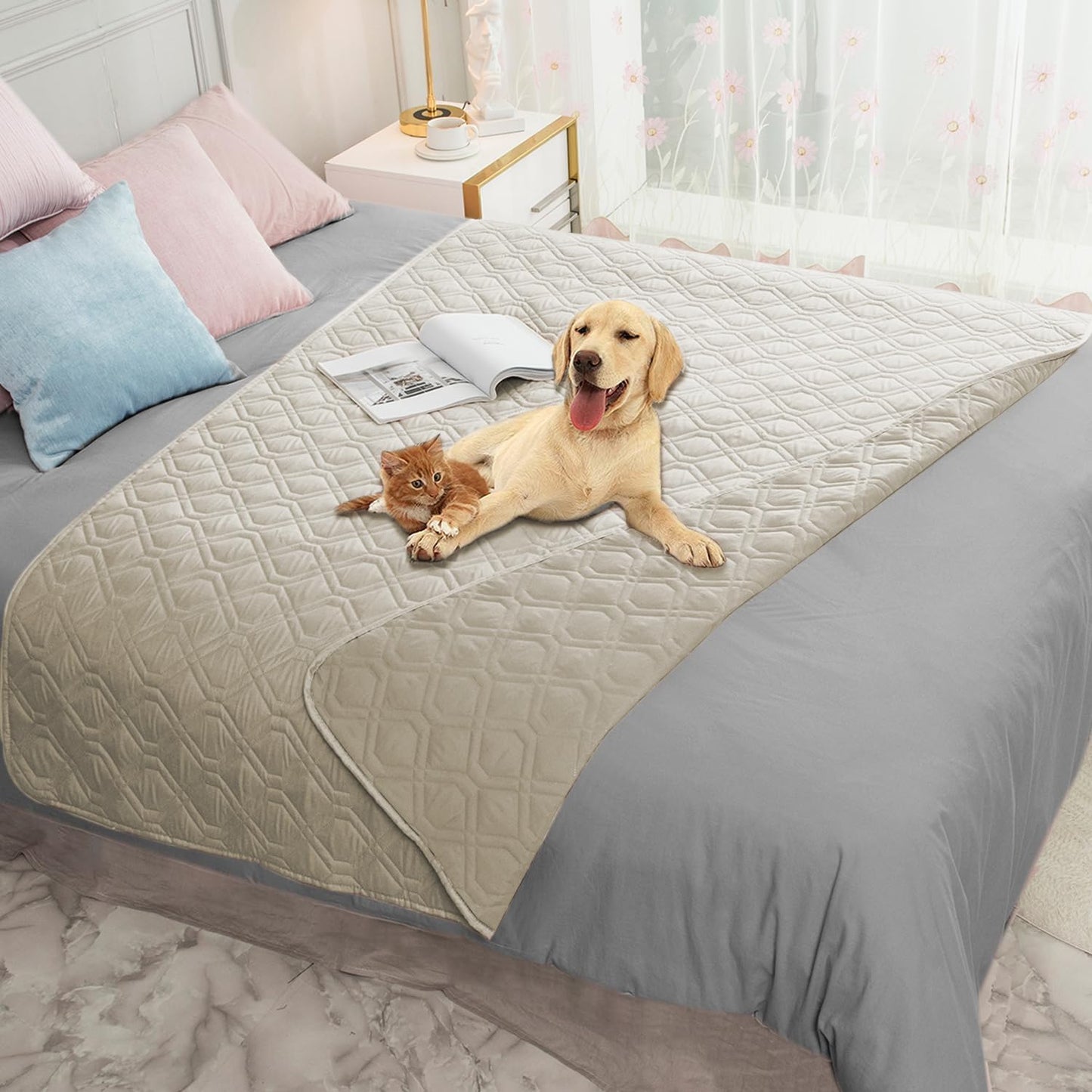Ameritex Waterproof Dog Bed Cover Pet Blanket for Furniture Bed Couch Sofa Reversible - Pet Explorer