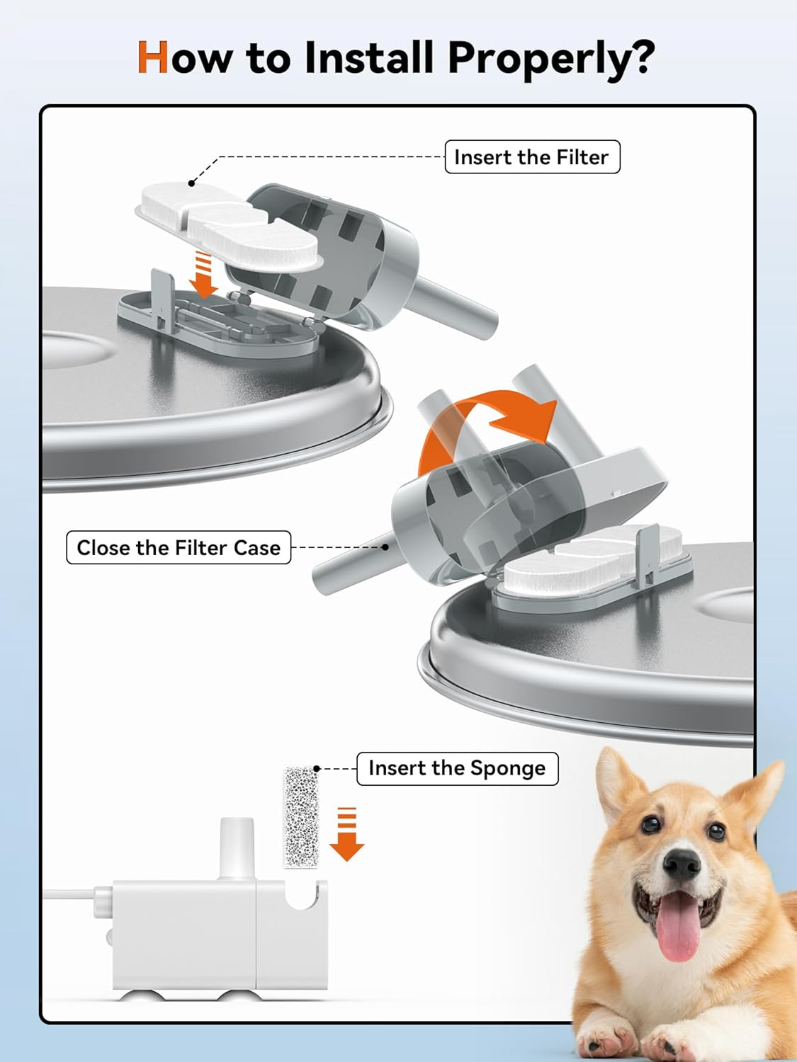 Dog Water Fountain for Large Dogs, 3.2Gal/406oz/12L Stainless Steel Pet Fountain, Quiet Dog Water Bowl Dispenser with Visible Window for Multi-pet Home(6 Set Filter) - Pet Explorer