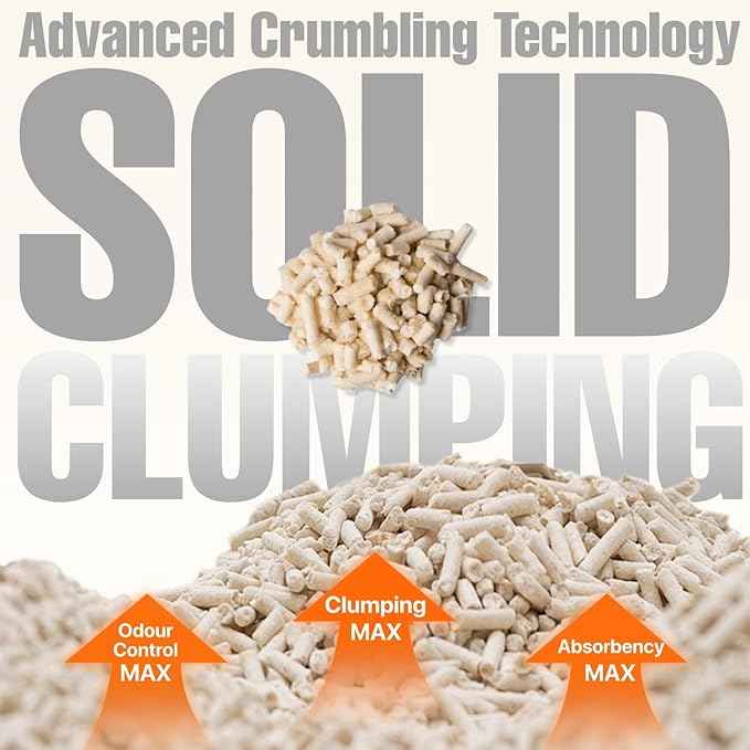 Michu Tofu Cat Litter Gen3 – 100% Natural & Biodegradable Clumping Formula, Fast-Clumping, Odor-Control, Flushable, Low-Tracking, Dust-Free – Value Box, 1 Box=11 lb, Peach