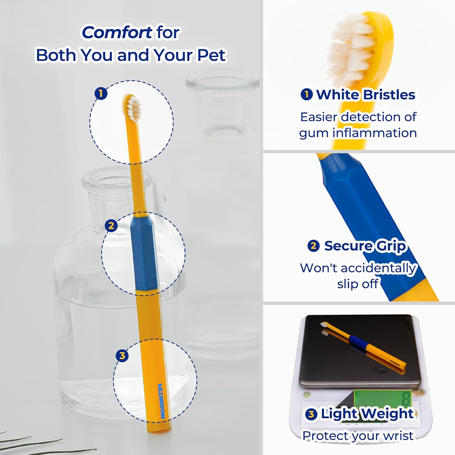 PETHROOM] Pet Toothbrush - Cats, Kitten, Small Dog Dental Care, Removing Teeth Tartar | Soft Bristle Cleaning Toothbrush Cat (Extra Small) - Pet Explorer
