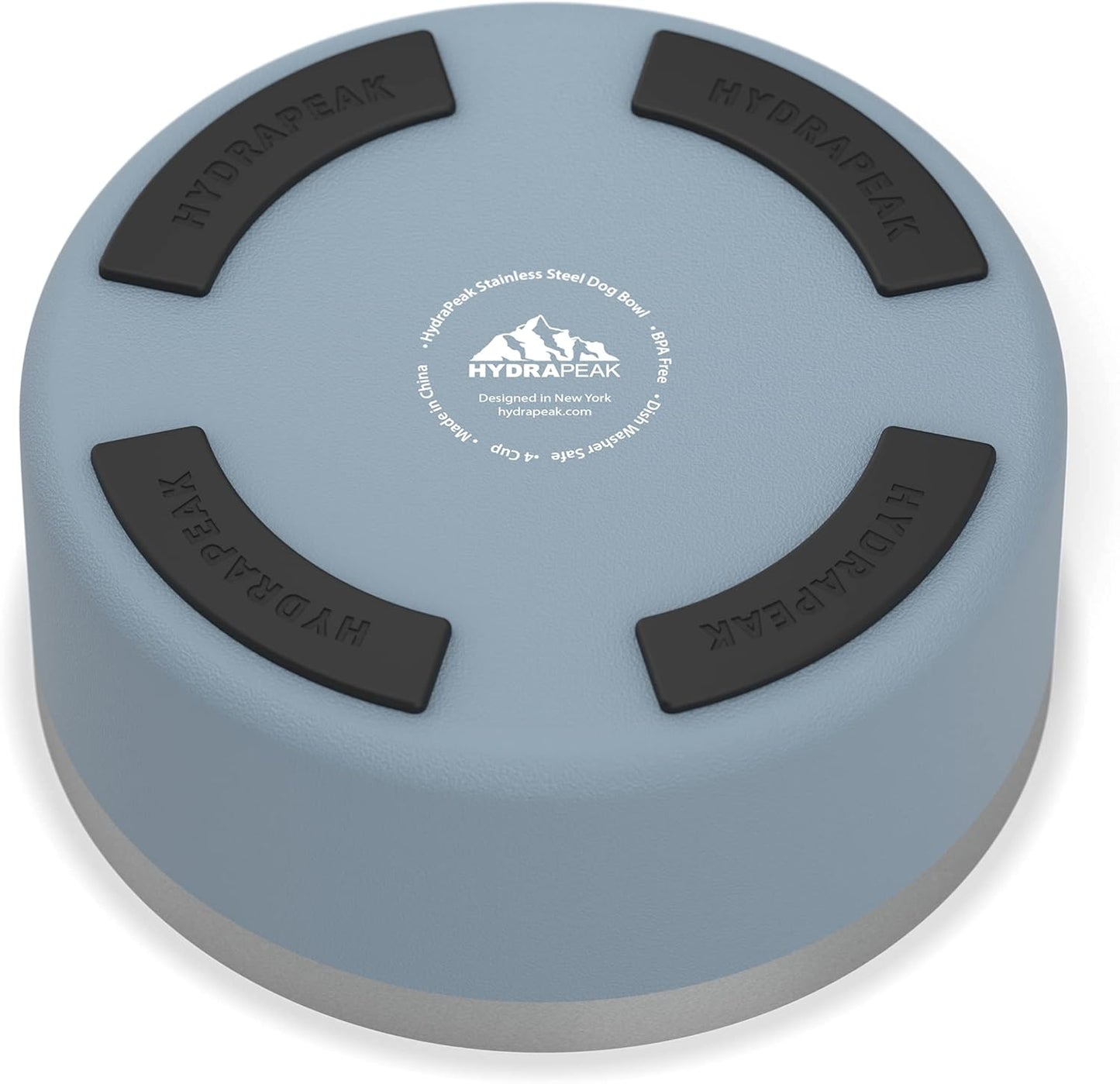 Hydrapeak Dog Bowl; Non Slip Stainless Steel; Water and Food Dish; Large Sized and Small Dogs; 32oz 64oz; Multiple Sizes; 4 Cup | Storm - Pet Explorer
