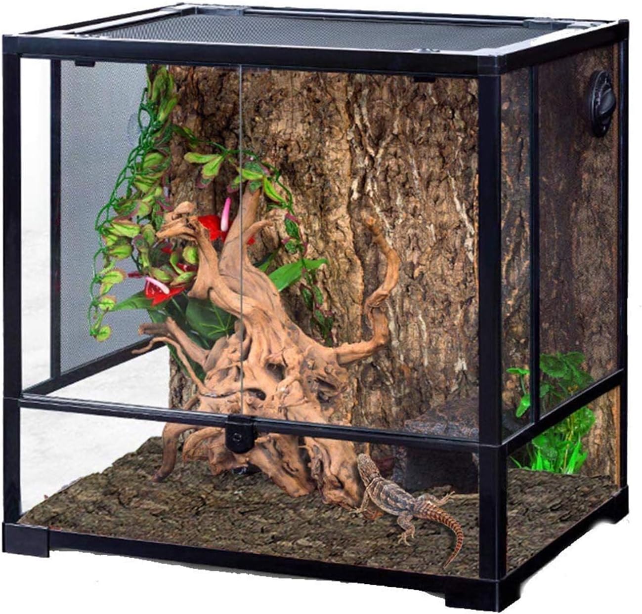 2PCS Cork Terrarium Background 15.7x11.8in Natural Cork Large Bark Backdrop Reptile Climbing Mat Habitat Decor for Spider Lizard Chamelon Turtle Beared Dragon - Pet Explorer