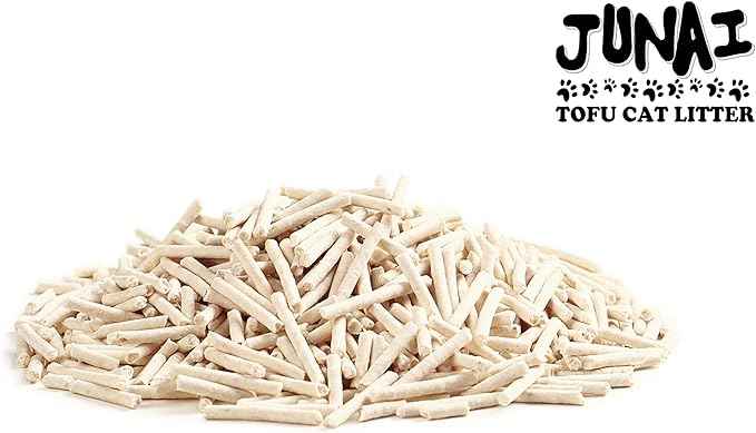 JUNAI Tofu Cat Litter 8 Packs(2.3kg x 8), Original Clumping Cat Litter Pellet Natural Vegan Kitty Litter, Lightweight and Dust Free cat Litter for Multiple Cats, Flushable Biodegradable, Ship from CA