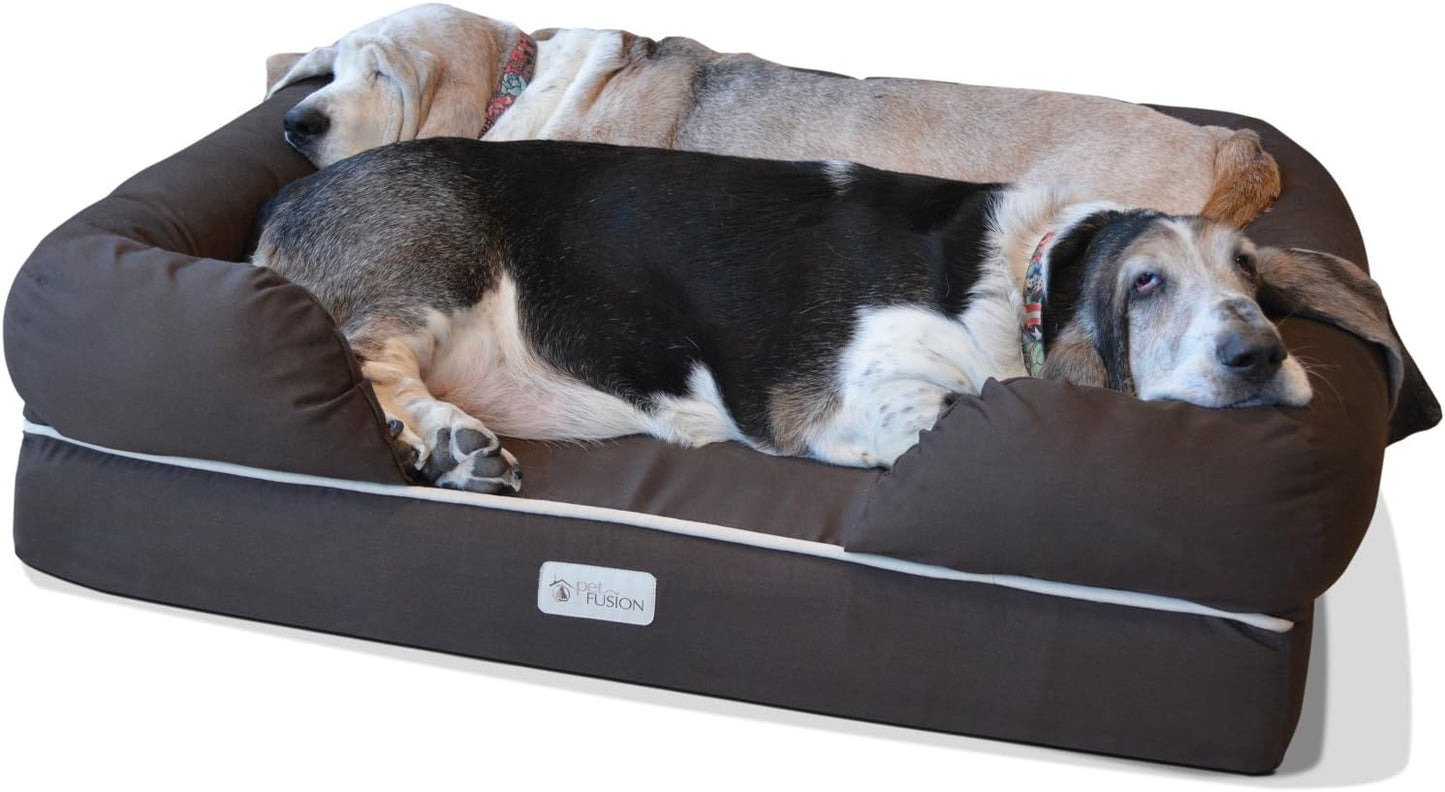 PetFusion Ultimate Dog Bed, Orthopedic Memory Foam, Multiple Sizes and Colors, Medium Firmness Pillow, Waterproof Liner, YKK Zippers, Breathable 35% Cotton Cover - Pet Explorer