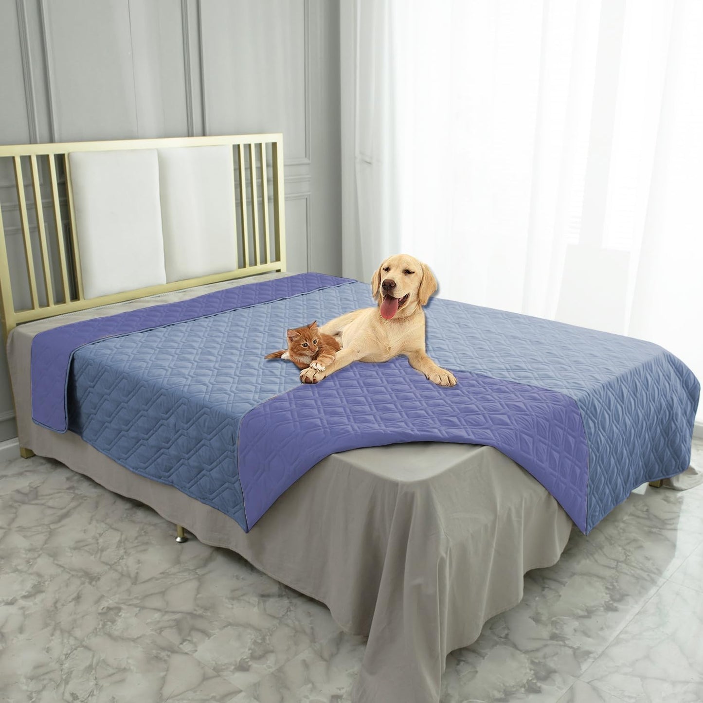 Ameritex Waterproof Dog Bed Cover Pet Blanket for Furniture Bed Couch Sofa Reversible - Pet Explorer