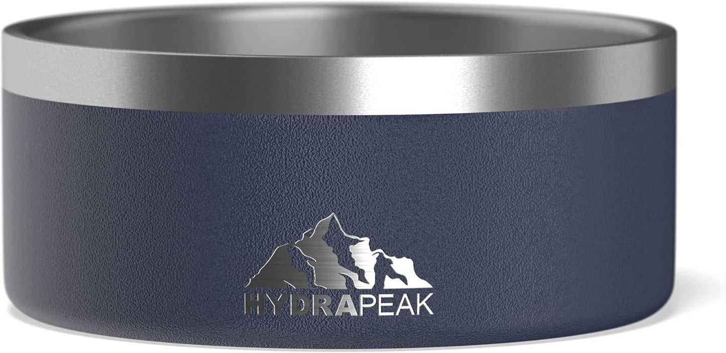 Hydrapeak Dog Bowl; Non Slip Stainless Steel; Water and Food Dish; Large Sized and Small Dogs; 32oz 64oz; Multiple Sizes; 4 Cup | Navy - Pet Explorer