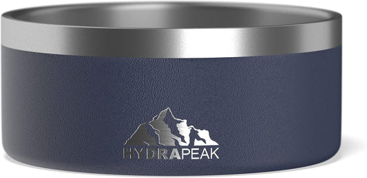 Hydrapeak Dog Bowl; Non Slip Stainless Steel; Water and Food Dish; Large Sized and Small Dogs; 32oz 64oz; Multiple Sizes; 4 Cup | Navy - Pet Explorer