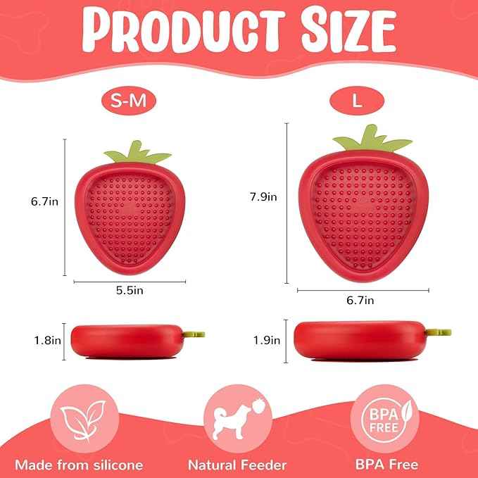 Freeze Dog Lick Bowl, Animire Non-Slip Slow Feeder Lick Mat for Dogs, Silicone Dog Enrichment Bowl for Distraction Anxiety Relief Boredom, BPA Free, Dishwasher Safe(Red,L)