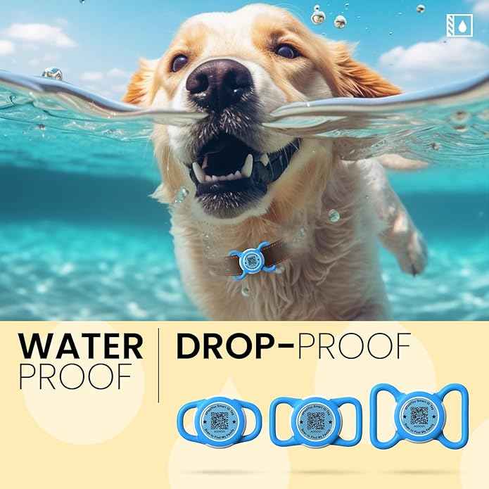 Waterproof AirTag Dog Collar Holder for Apple AirTag QR Code