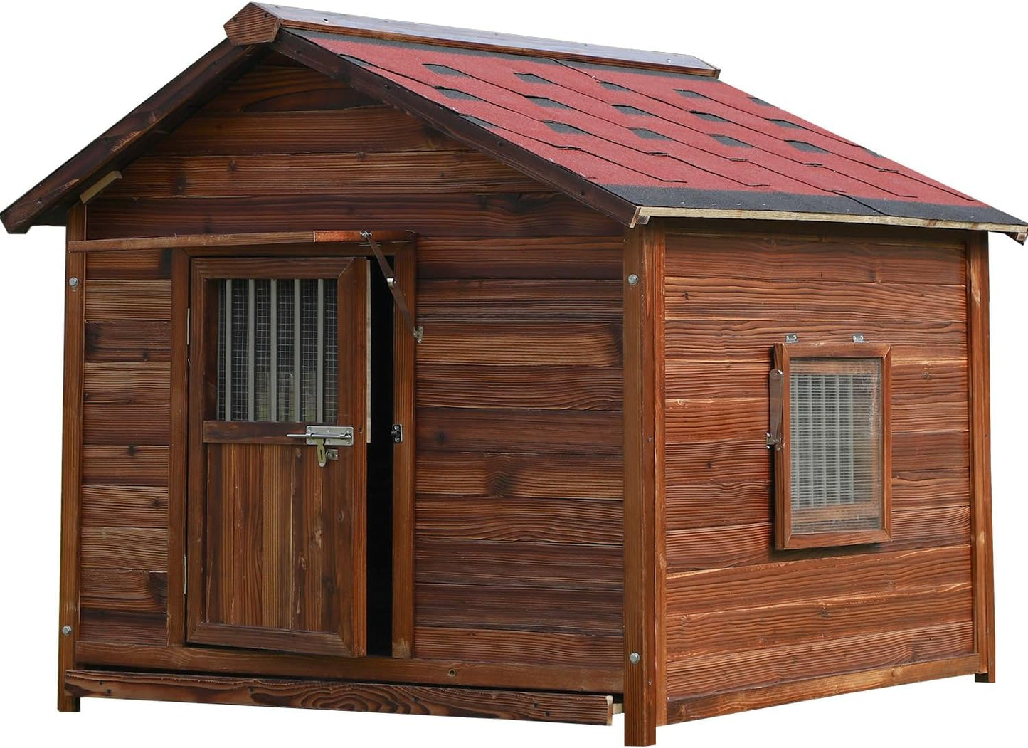 Outdoor Dog House, Natural Pine Wood Dog House with Elevated Floor, XL Outdoor Large Breed, XL-38.58''(D) X30.70''(W) X36.61''(H) - Pet Explorer