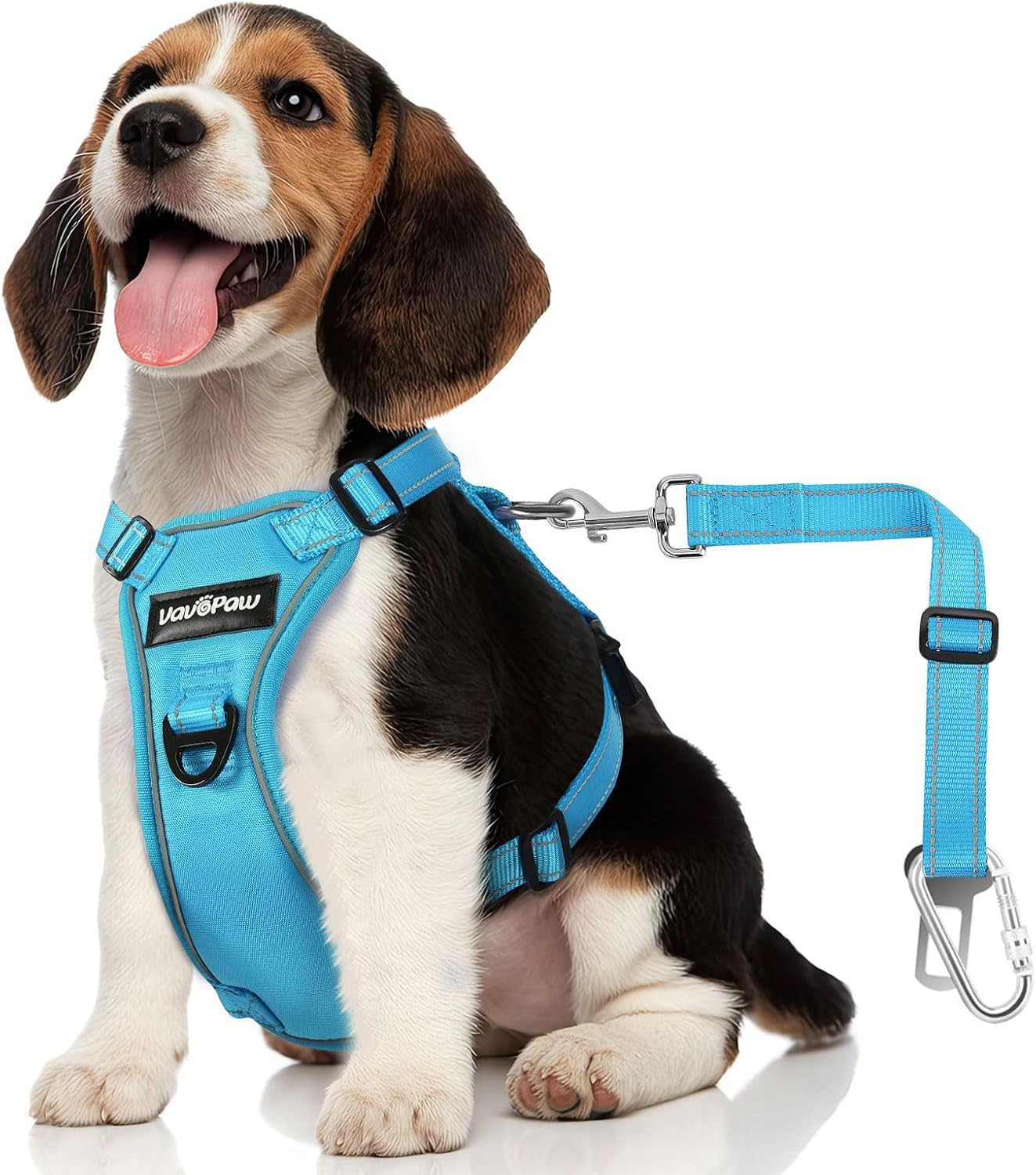 Dog Seat Belt Harness for Car, Dog Car Harness Adjustable Mesh Breathable & Dogs Seatbelt Safety Tether with Elastic Bungee for Small Medium Large Pets(Blue, S) - Pet Explorer
