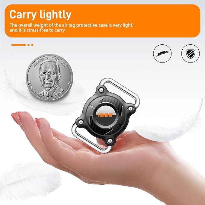 IPURLAR for Airtag | Dog Airtag Holder | Waterproof - Airtag Dog Collar Holder with Removable Metal Loop, Light Weight fit Width1.2in/ Thick0.18in Airtag Collar Holder/Pink