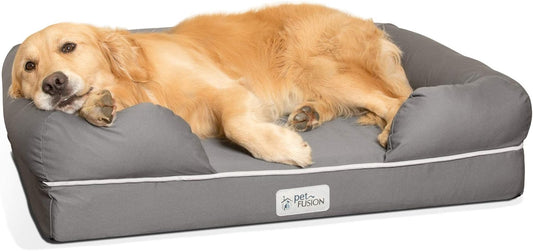 PetFusion Ultimate Dog Bed, Orthopedic Memory Foam, Multiple Sizes and Colors, Medium Firmness Pillow, Waterproof Liner, YKK Zippers, Breathable 35% Cotton Cover - Pet Explorer