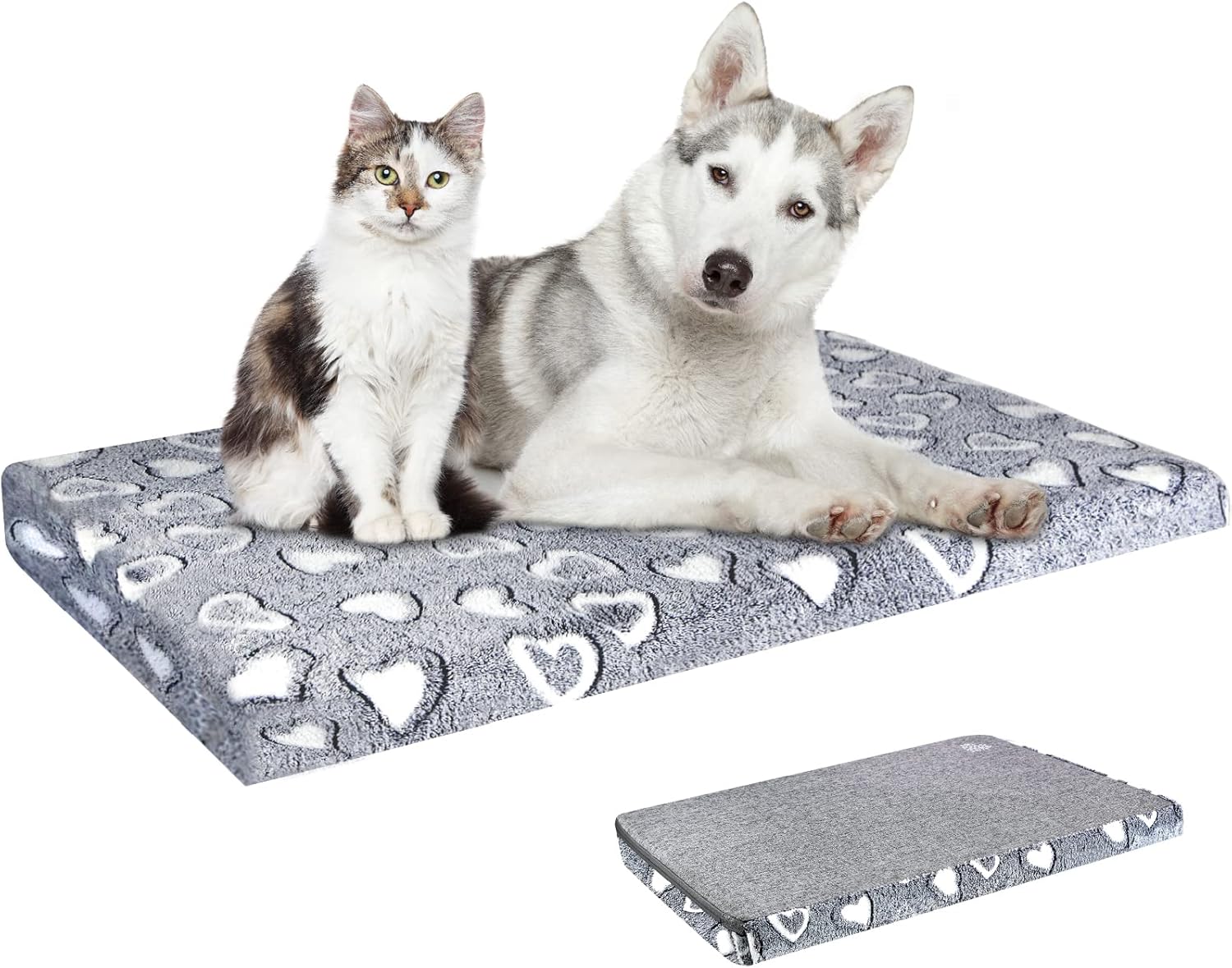 VANKEAN Dog Crate Mat Reversible Cool and Warm, Stylish Dog Bed for Crate with Waterproof Inner Linings and Removable Machine Washable Cover, Firm Support Dog Pad for Small to XX-Large Dogs, Grey - Pet Explorer