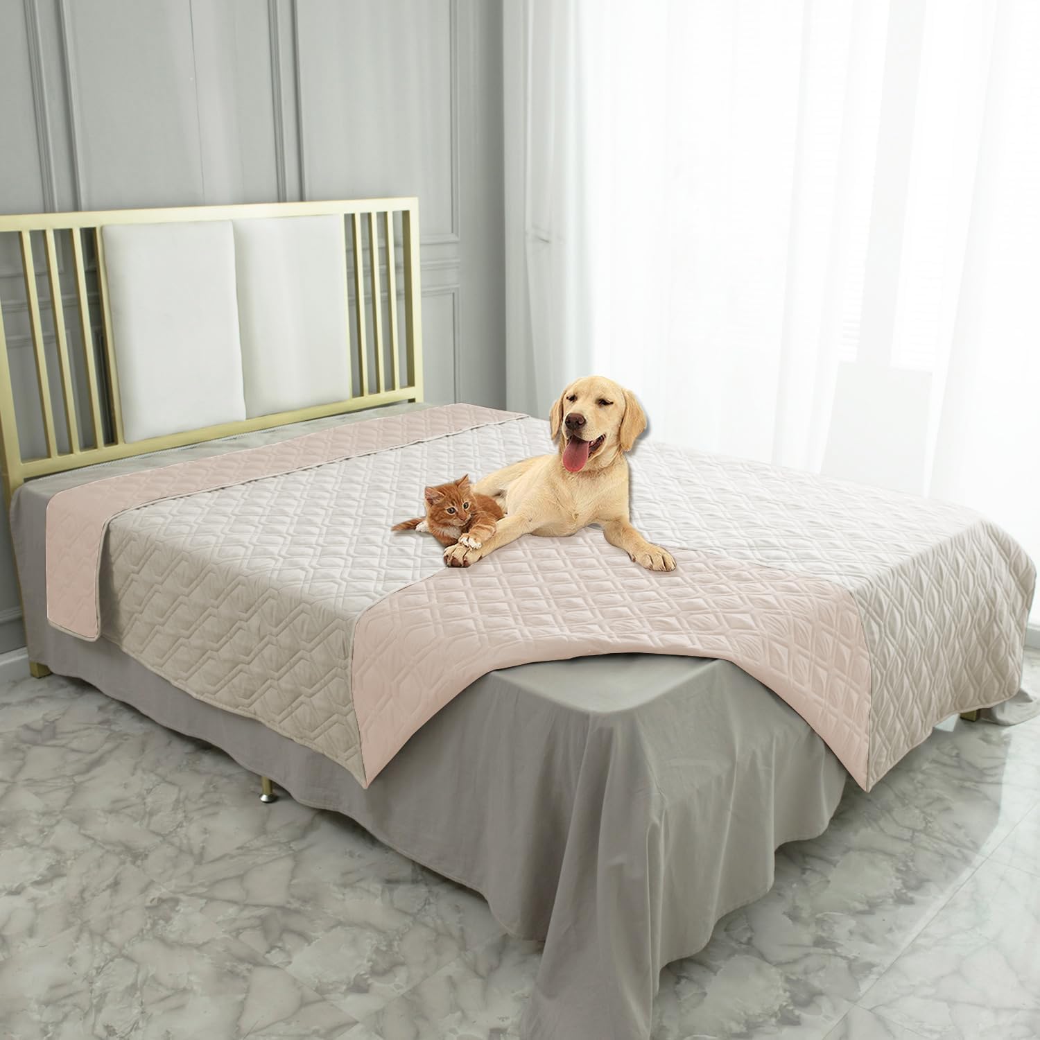 Ameritex Waterproof Dog Bed Cover Pet Blanket for Furniture Bed Couch Sofa Reversible - Pet Explorer