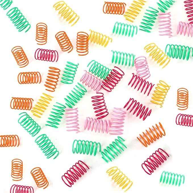 Cat Spring Toy 500PCs Colorful Plastic Spring Coils Attract Cats Cat Accessories for Indoor Cats for All Breeds