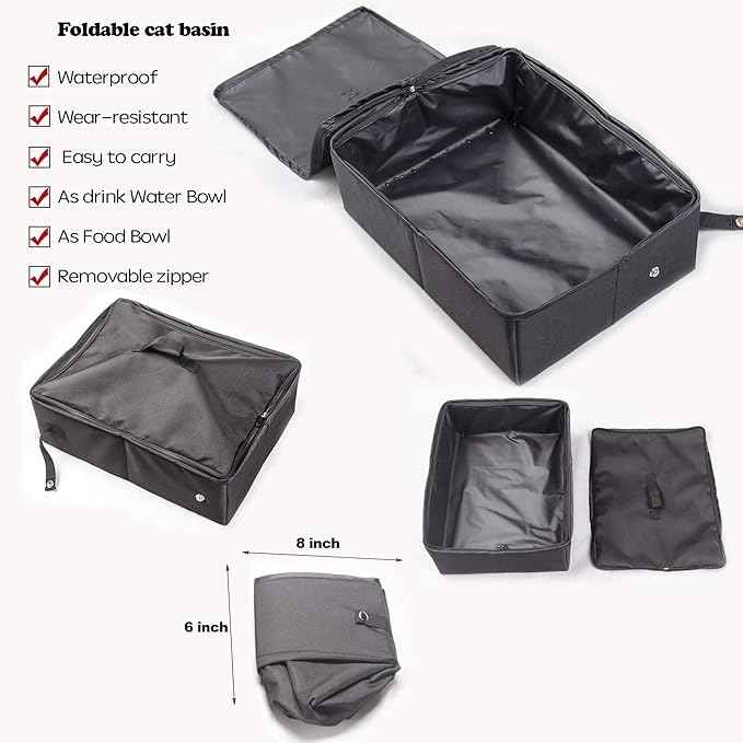 Mispace Portable 2 Pet Carriers for Cats Collapsible Cat Condo for Car Travel Pet Kennel Show Cages with Portable Carry Bag Hammocks Mats and Litter Box