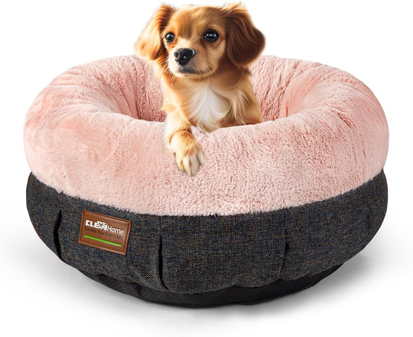 ClevaHome Cozy Cat Bed - Ultra-Soft Plush Pet Bed with Raised Sides and Anti-Slip Base, Comfortable Round Bed for Small Pets up to 11 lbs - Pet Explorer