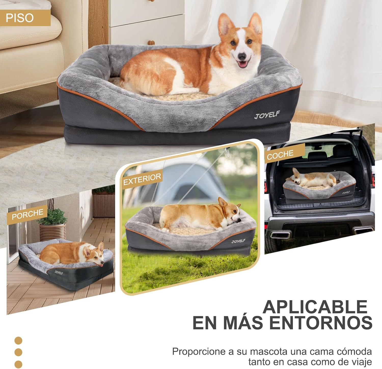 JOYELF Medium Memory Foam Dog Bed Orthopedic Dog Bed & Sofa with Removable Washable Cover and Squeaker Toy as Gift - Pet Explorer