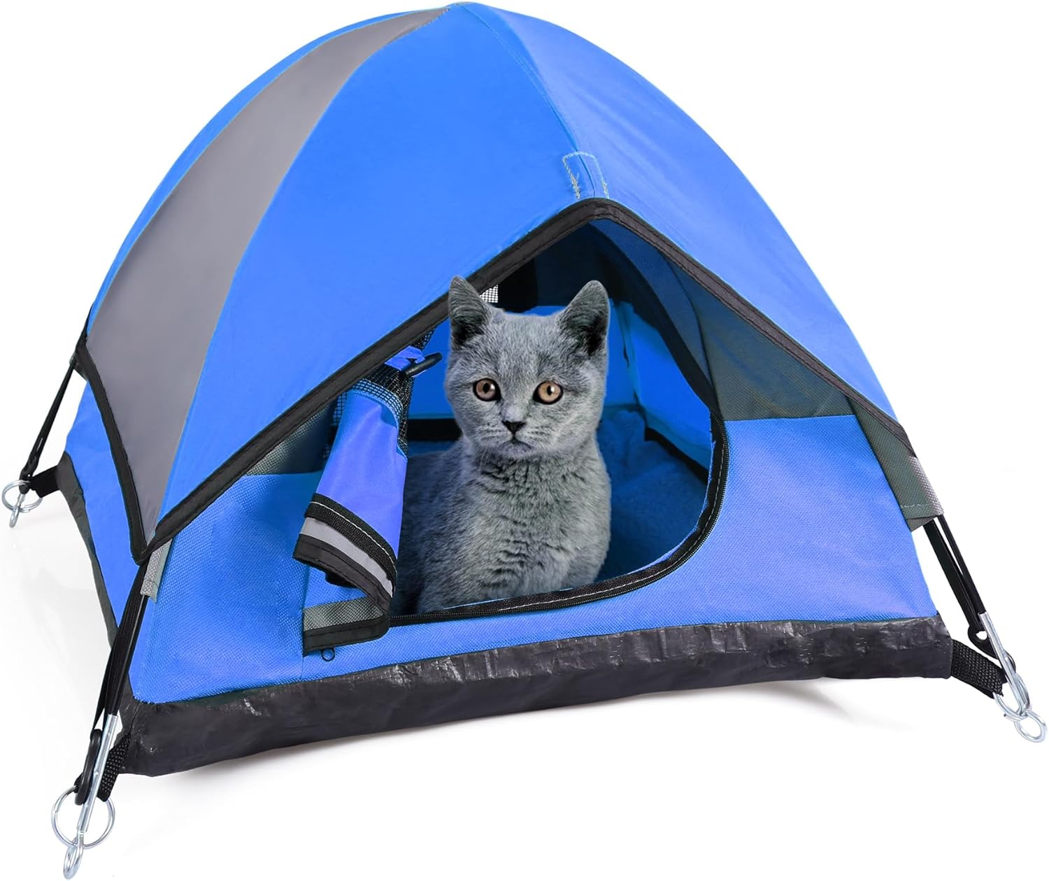 Cat Camping Tent, Cat Tent Bed, Pet Tent for Indoor Cat and Small Dog, Mini Tent (Blue, 21 x 21 x 14 Inches) - Pet Explorer