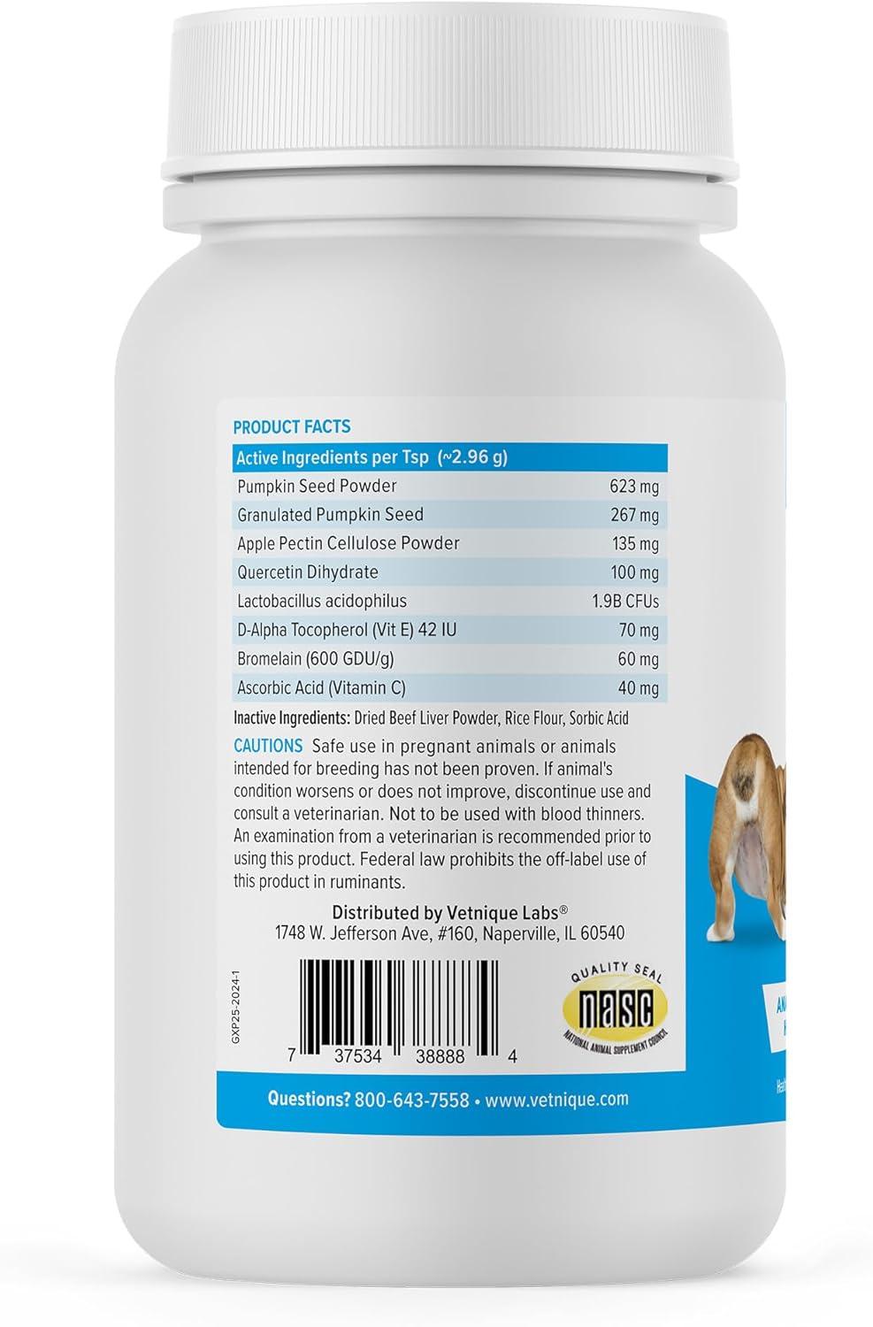 Vetnique Labs Glandex Dog Fiber Supplement Powder for Anal Glands with Pumpkin, Digestive Enzymes & Dog Probiotics for Digestive Health - Vet Recommended - Boot The Scoot (Beef Liver, 2.5oz Powder) - Pet Explorer