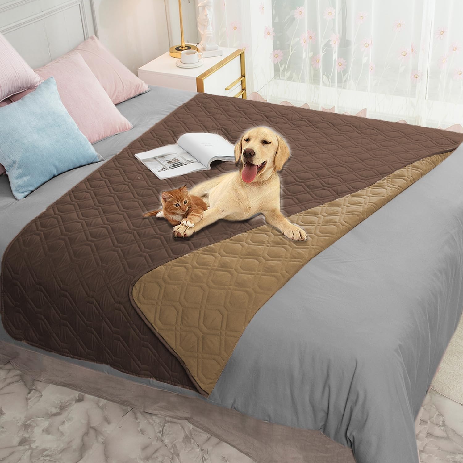 Ameritex Waterproof Dog Bed Cover Pet Blanket for Furniture Bed Couch Sofa Reversible - Pet Explorer