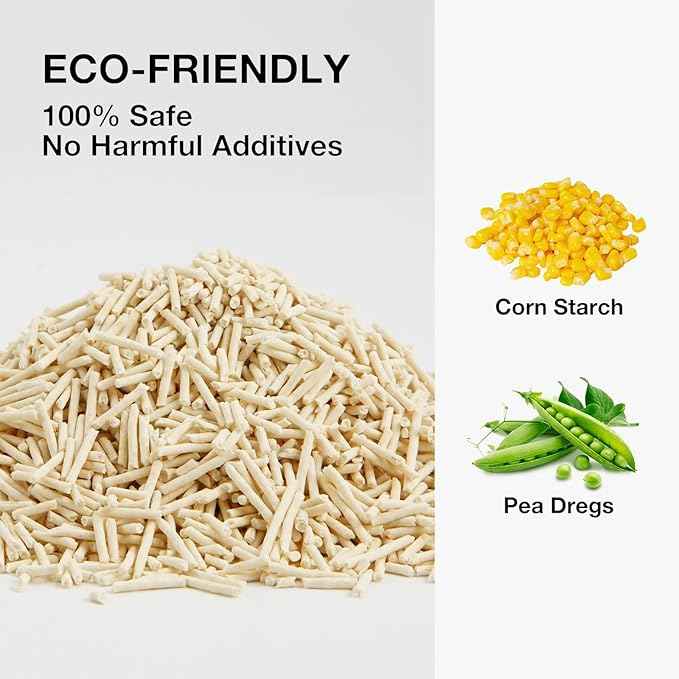 Tofu Cat Litter 22.4LB(5.6LB*4 Bags) Fast Clumping, Dust-Free,100% Natural Raw Materials, Clumping,Flushable,Ultra Absorbent and Fast Drying,Solubility in Water,Really,Less Scattering