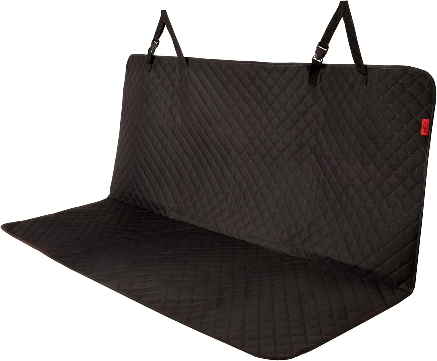 Lusso Gear Dog Car Seat Cover - Non-Slip Waterproof Back Bench Protector for SUV, Car, Truck - Basic Edition Black for Dogs - Camping Gear - Back Seat Covers for SUV - Pet Explorer