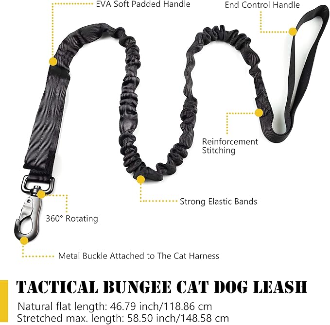 Tactical Cat Harness and Leash for Walking Escape Proof, Adjustable Military K9 Pet Vest Harness Easy Control for Large Cat, Puppy and Small Dog (Red)