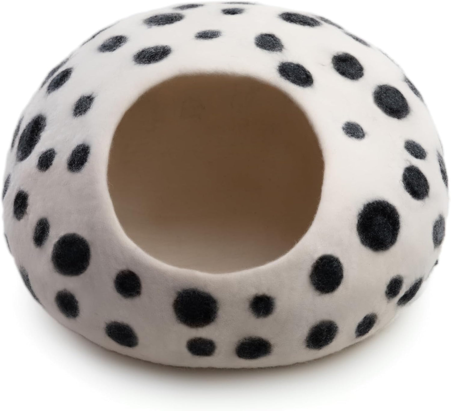 Large Wool Cat Bed Cave - Extra Warm Kitty Beds Handcrafted Kitten Caves Bed for Indoor Cats - Eco-Friendly Felt, Foldable Cat Hidewawy Covered Cat House Pod - Pet Explorer
