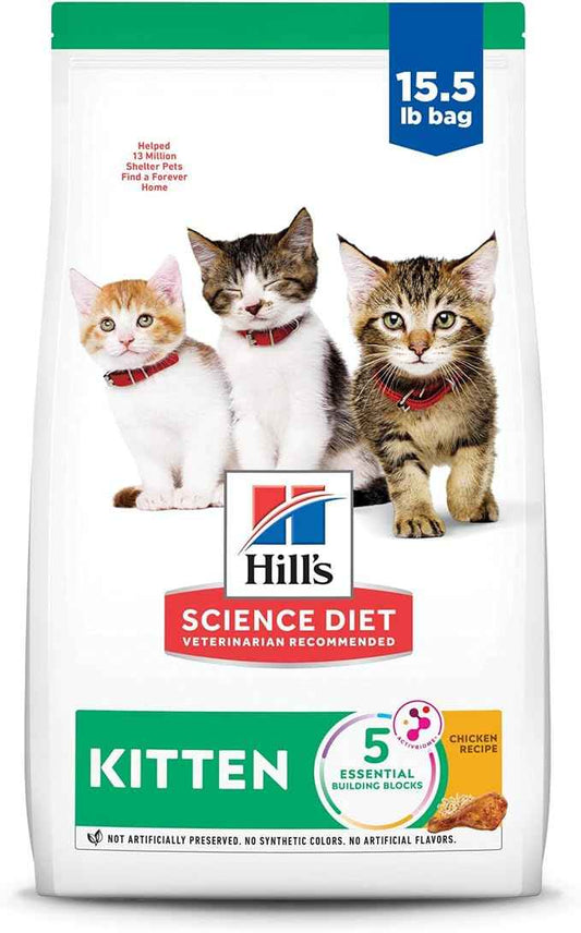 Hill's Science Diet Kitten Dry Cat Food, Chicken, 15.5 lb. Bag