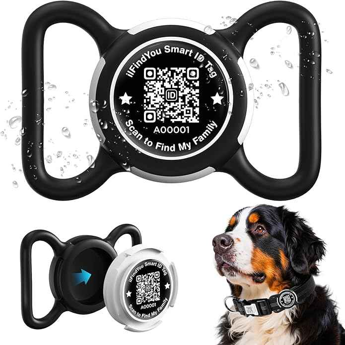 Waterproof AirTag Dog Collar Holder for Apple AirTag QR Code