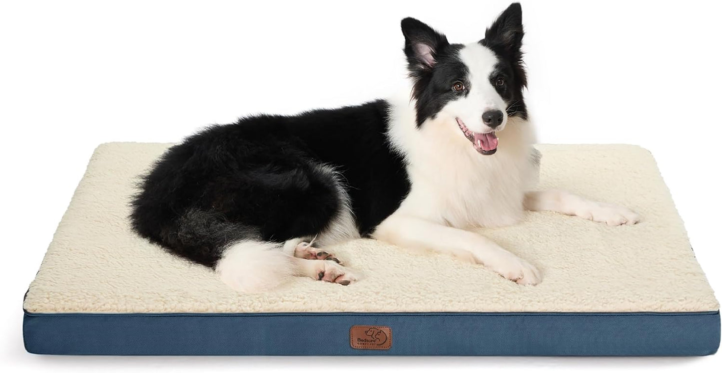 Bedsure XL Dog Bed for Crate - Large Orthopedic Waterproof Pet Beds with Removable Washable Cover, Egg Crate Foam Crate Mat, Suitable for Pet Up to 90 lbs - Pet Explorer