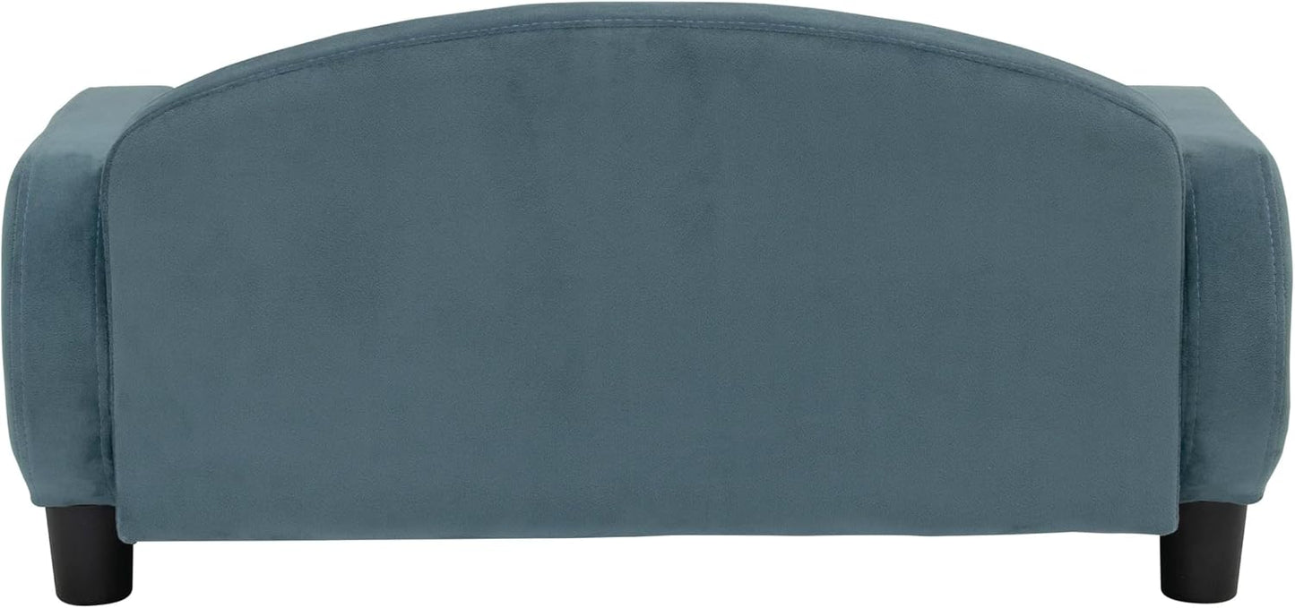 Paws & Purrs Cat Sofa Bed, Pet Couch for Indoor Cats Elevated Cat Beds with Removable Washable Mattress Cover for Kitten, Puppy or Small Animal- 31.5" Wide, Cornflower - Pet Explorer