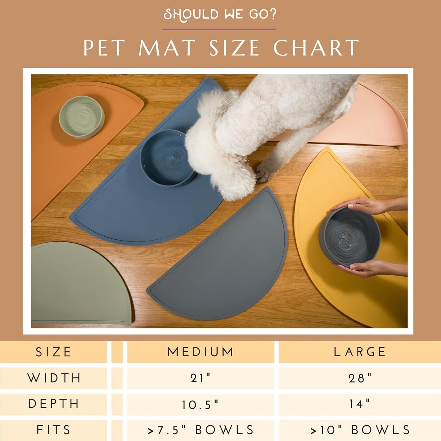 Waterproof Silicone Pet Food Mat - Non-Slip Spill-Proof Feeding Mats for Floors, Raised Edge Design, Easy-to-Clean Rubber Mat for Dog & Cat Bowls, 28" Across x 14" Deep, Large-Charcoal - Pet Explorer