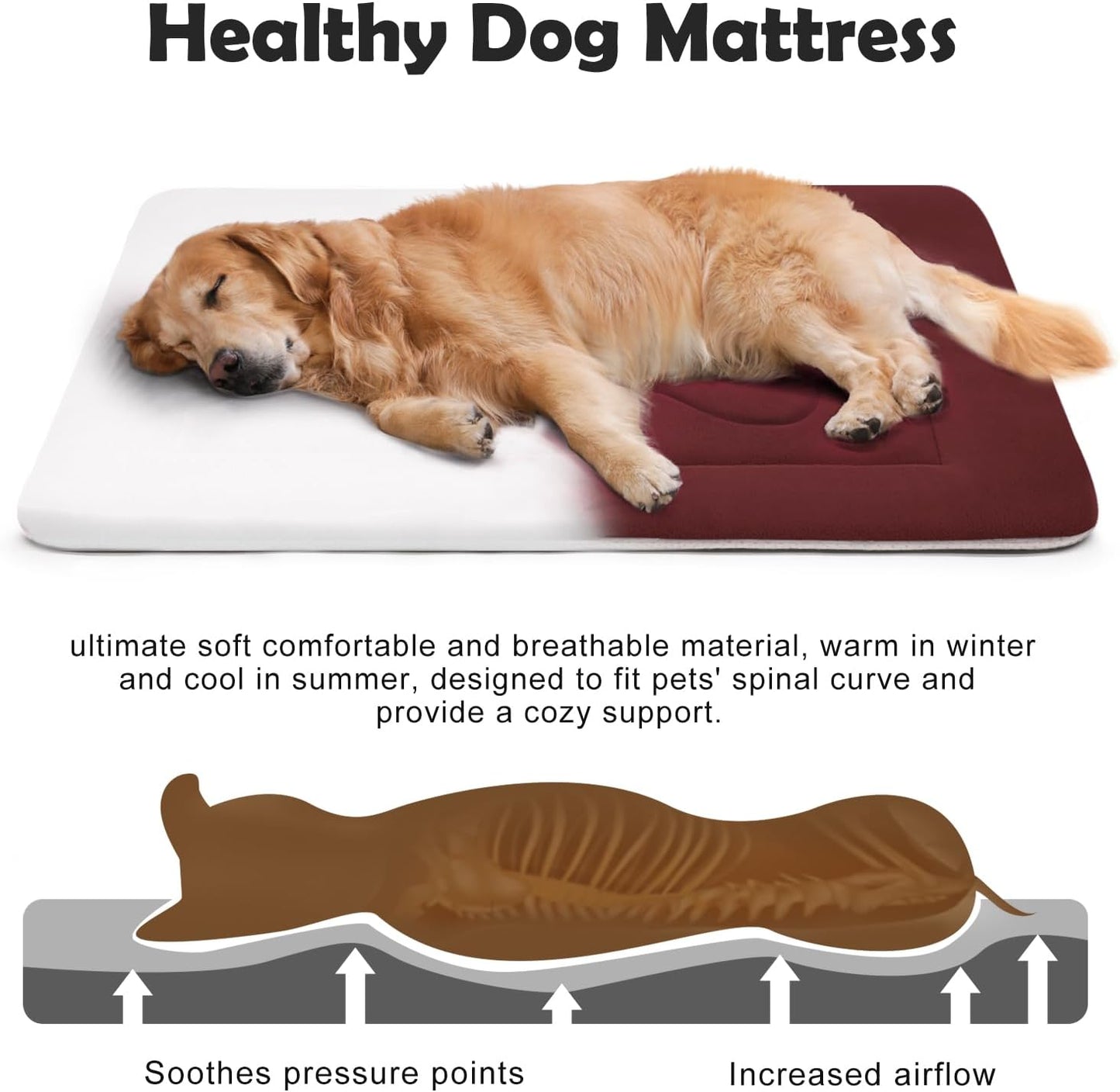 JoicyCo Extra Large Dog Bed Crate Mat 47 in Non-Slip Washable Soft Mattress Kennel Pads - Pet Explorer