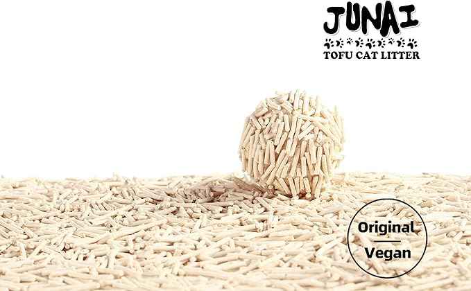 JUNAI Tofu Cat Litter 8 Packs(2.3kg x 8), Original Clumping Cat Litter Pellet Natural Vegan Kitty Litter, Lightweight and Dust Free cat Litter for Multiple Cats, Flushable Biodegradable, Ship from CA