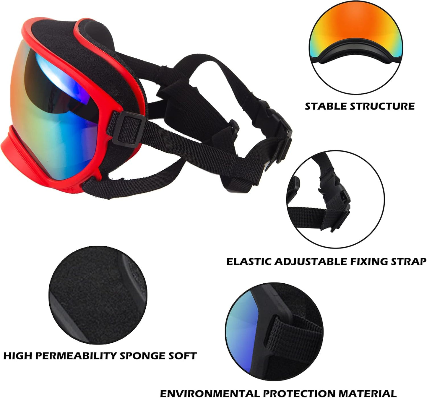 Large Dog Sunglasses, Dog Goggles with Adjustable Strap UV Protection Winproof Dog Puppy Sunglasses, Suitable for Medium-Large Dog Pet Glasses, Dogs Eyes Protection - Pet Explorer