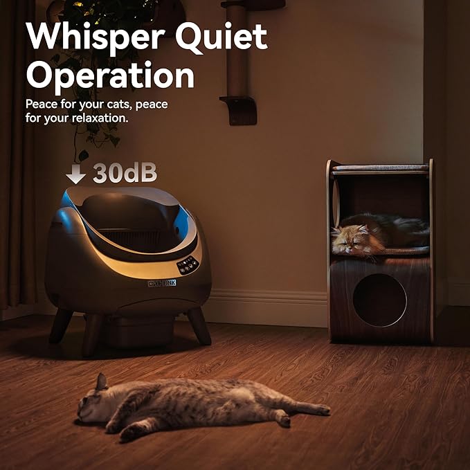 CATLINK Open-X Automatic Litter Box 5G & 2.4G WiFi, Self Cleaning Cat Litter Box for Single-Cat Household, Health Monitor, AI Waste Analysis, Safety Sensors, APP, Odor Free - Grey, X-Large (1 Cat)