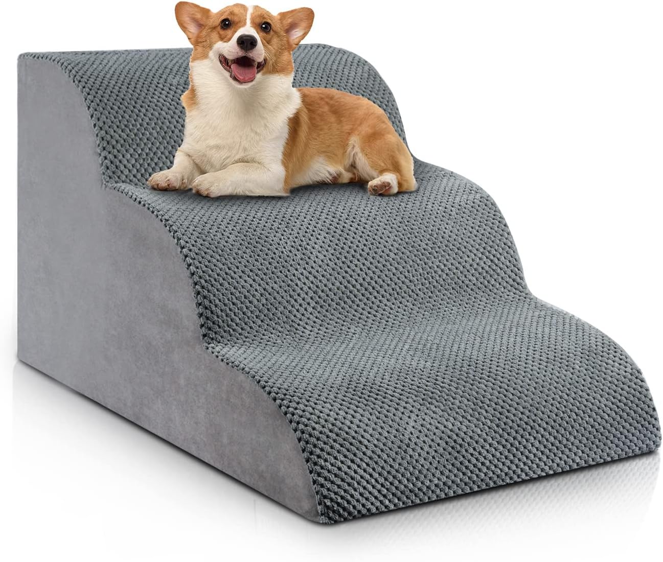 Chic Threads Dog Stairs for Small Dogs, 3-Step Dog Stairs for High Beds and Couch, Pet Steps for Small Dogs and Cats，Non-Slip Stable Indoor Dog Steps - Pet Explorer