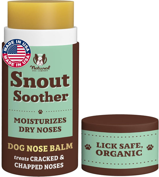 Natural Dog Company Snout Soother, Dog Nose Balm, Wax & Cream for Dry, Cracked Noses, Heals & Moisturizes with Shea Butter & Coconut Oil, Lick-Safe Nose Butter, Made in USA, 2 oz. Stick - Pet Explorer