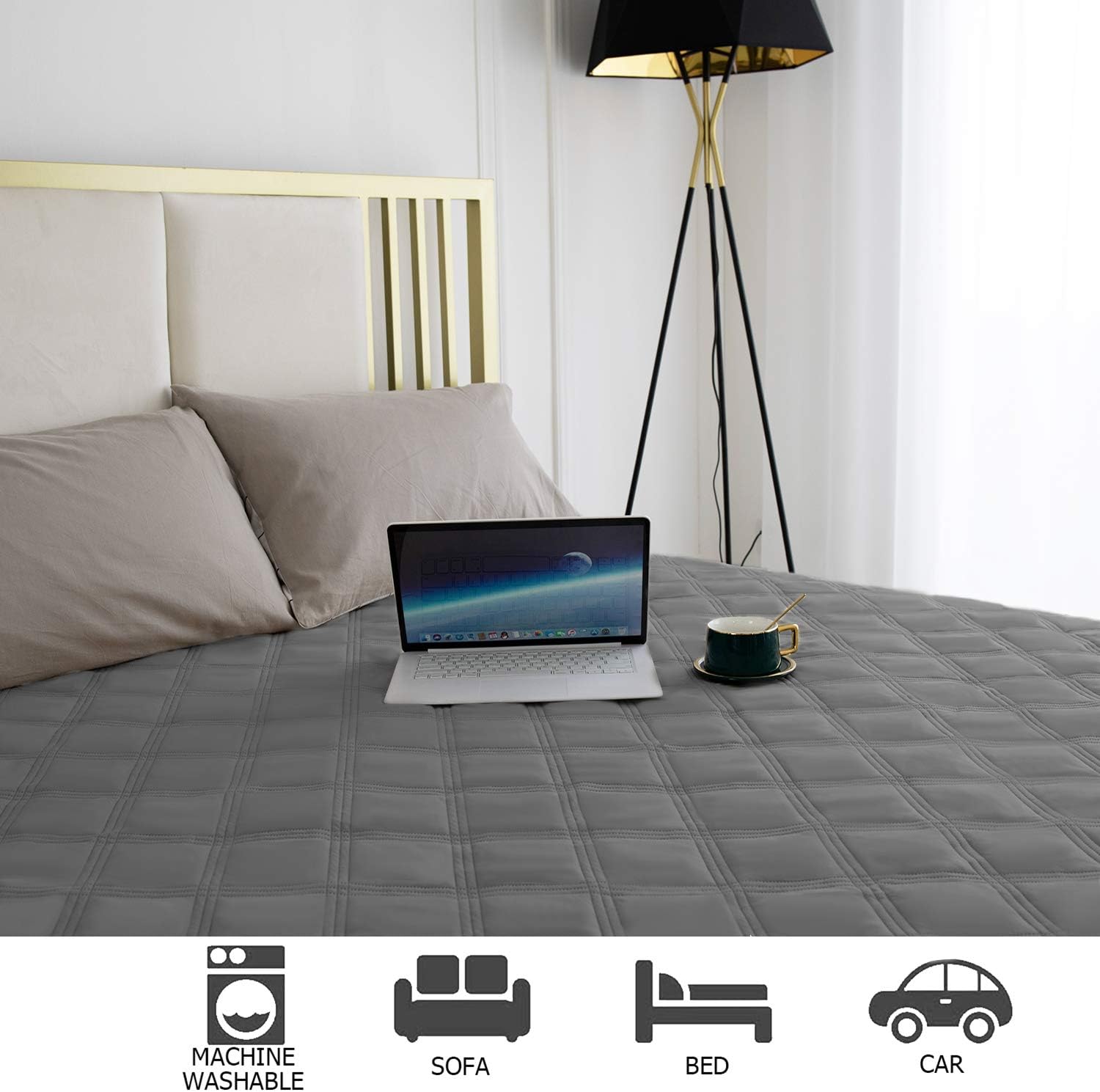 Ameritex Waterproof Dog Bed Cover Pet Blanket with Anti-Slip Back for Furniture Bed Couch Sofa (40x50 Inch (Pack of 1), Darkgrey) - Pet Explorer