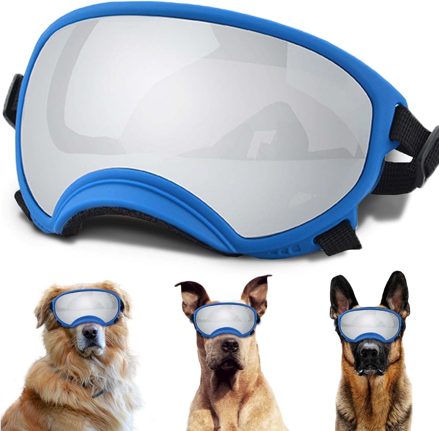 Winproof Large Dog Sunglasses with Adjustable Strap, UV Protection, Soft Goggles for Medium-Large Dogs - Pet Explorer