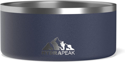 Hydrapeak Dog Bowl; Non Slip Stainless Steel; Water and Food Dish; Large Sized and Small Dogs; 32oz 64oz; Multiple Sizes | 8 Cup | Navy - Pet Explorer