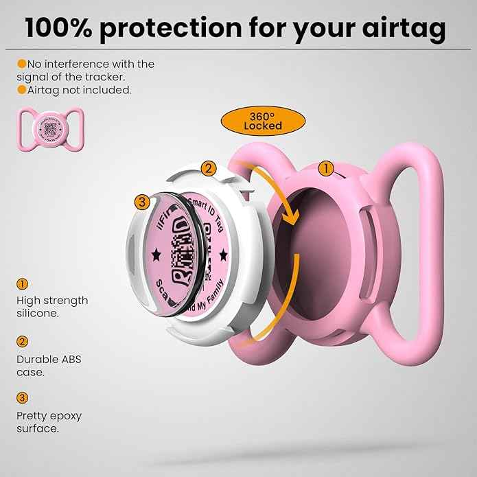 Waterproof AirTag Dog Collar Holder for Apple AirTag QR Code